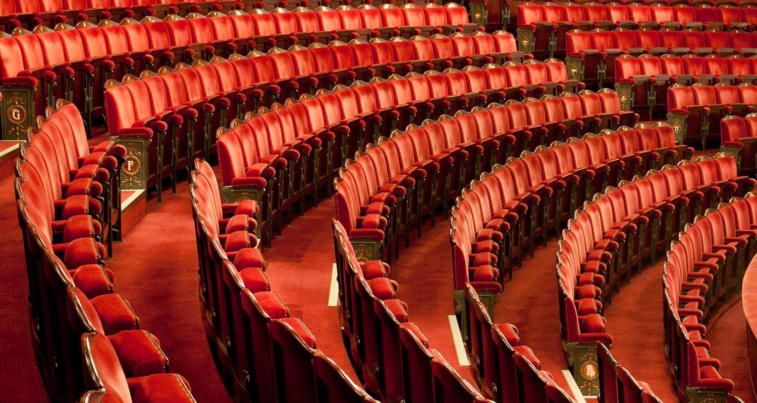 Empty seats in the London Coliseum auditorium